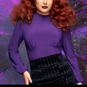 Express Purple Peasant Style Top